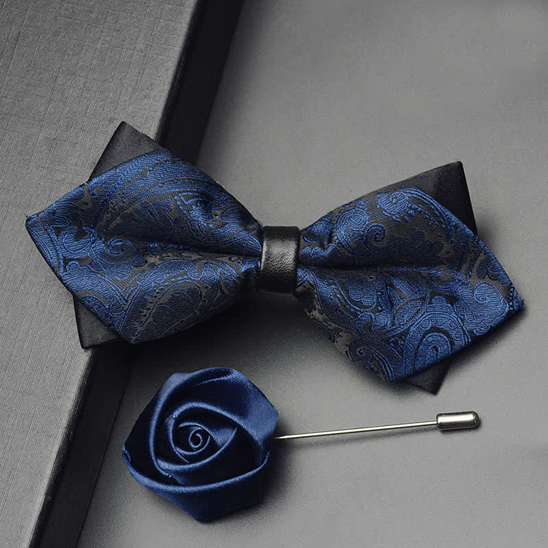 3Stk Herren Exotisches Paisley Doppelt Gezapftes Fliegen-Set