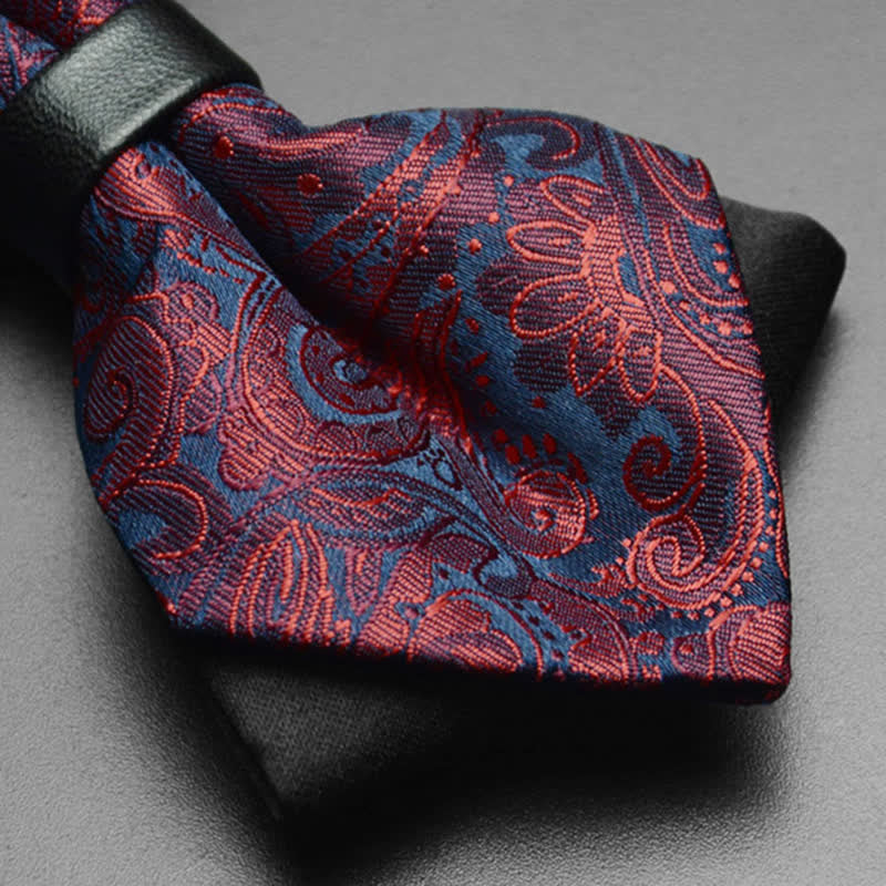 3Stk Herren Exotisches Paisley Doppelt Gezapftes Fliegen-Set
