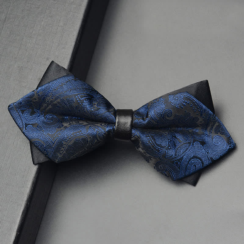 3Stk Herren Exotisches Paisley Doppelt Gezapftes Fliegen-Set