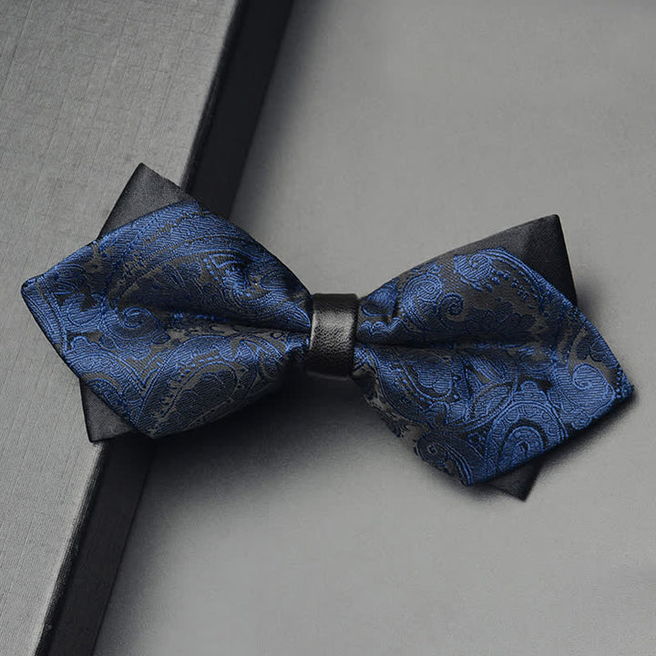 3Stk Herren Exotisches Paisley Doppelt Gezapftes Fliegen-Set