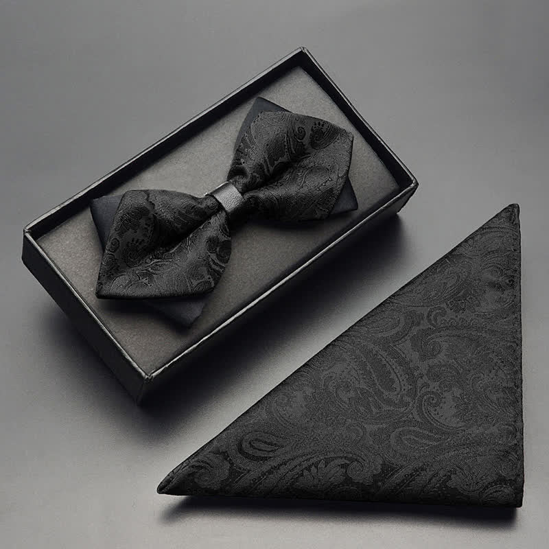 3Stk Herren Exotisches Paisley Doppelt Gezapftes Fliegen-Set