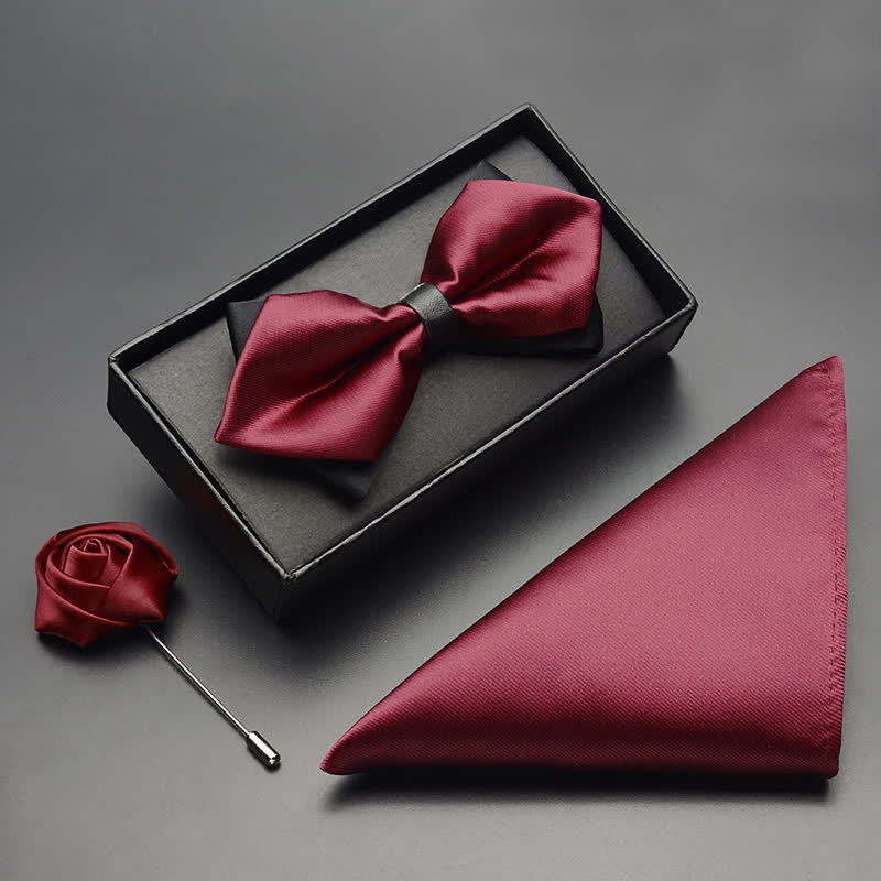 3 Stück Klassisches Doppeltes Geschichtetes Spitzen-Fliegen-Set für Männer