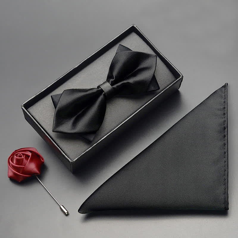 3 Stück Klassisches Doppeltes Geschichtetes Spitzen-Fliegen-Set für Männer