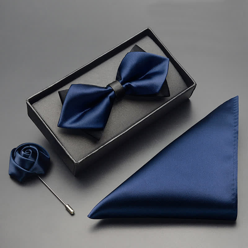 3 Stück Klassisches Doppeltes Geschichtetes Spitzen-Fliegen-Set für Männer