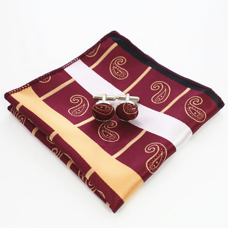 3er-Set Männer Krawatten mit gestreiftem Paisley-Muster