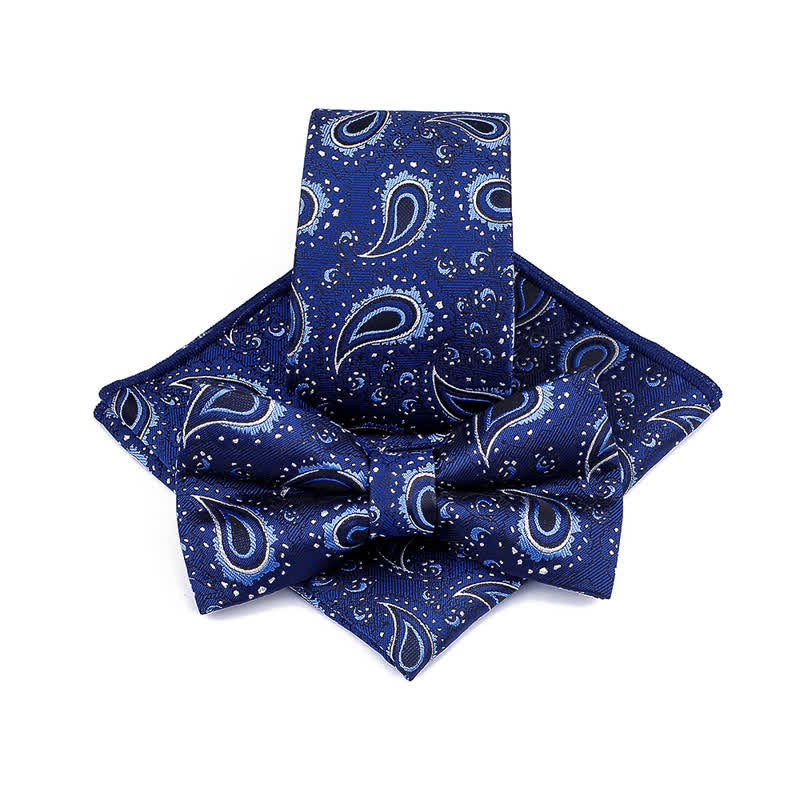 3er Set Herren-Halstuch im Kaschmir-Blumen-Muster