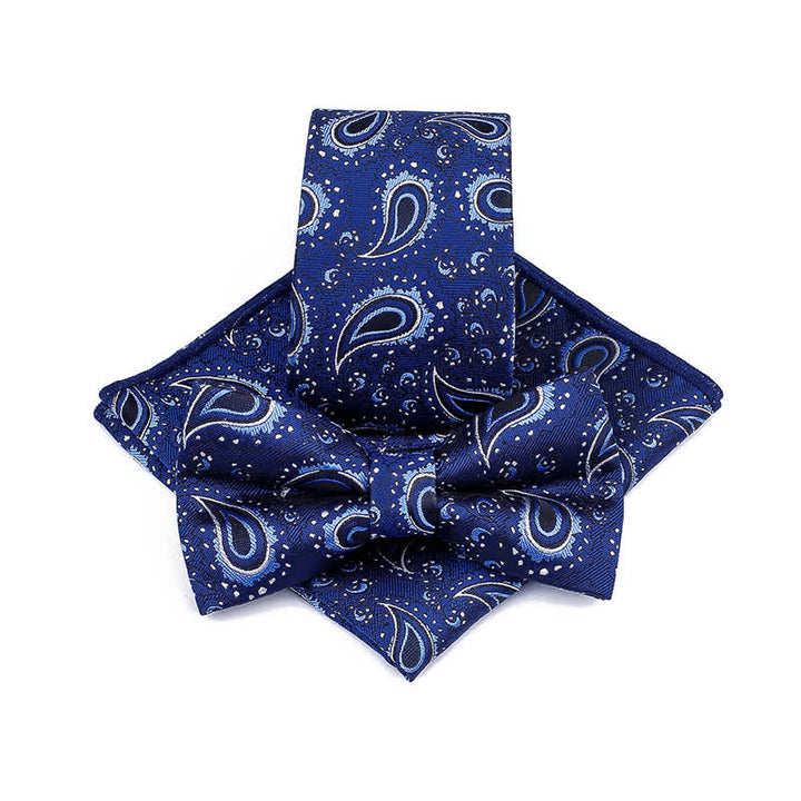 3er Set Herren-Halstuch im Kaschmir-Blumen-Muster