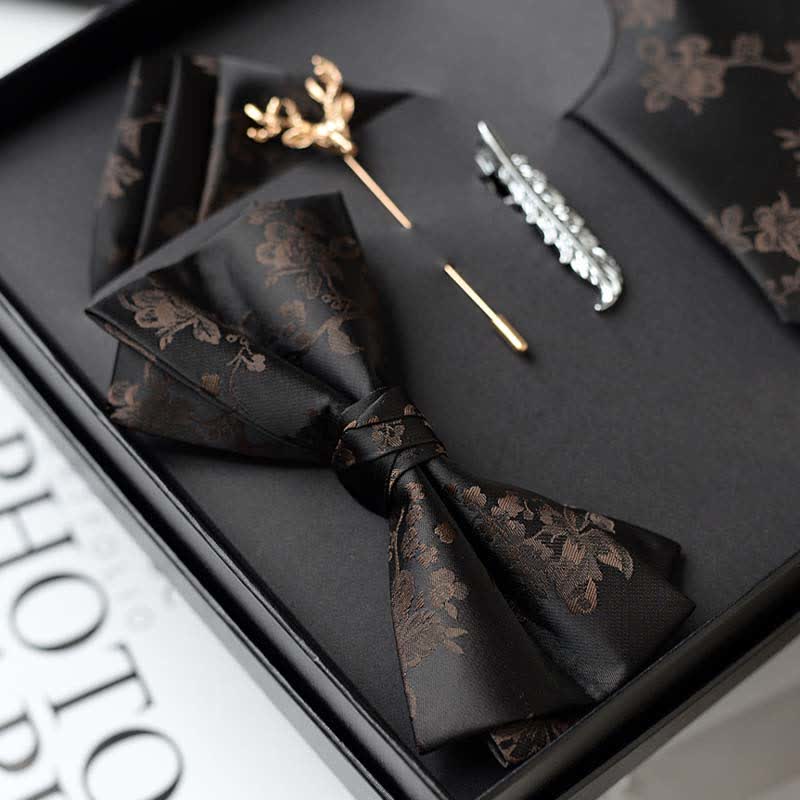 5er Pack Krawattenschleifen Iris Muster Hochzeit Mode Geschenkbox für Männer