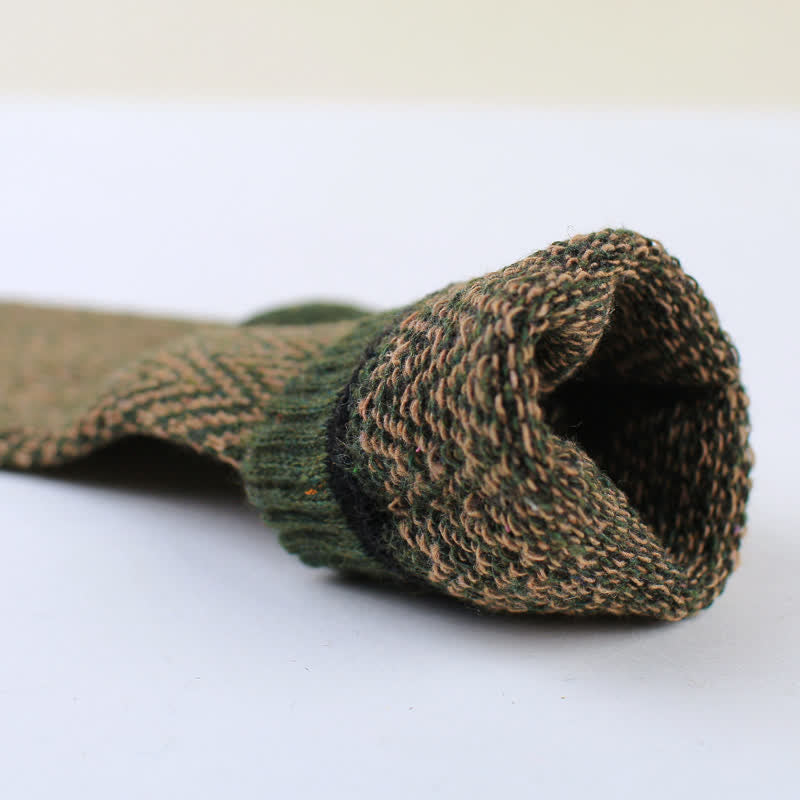 5Stk Herren Retro-Crew-Socken mit Wellenstreifen