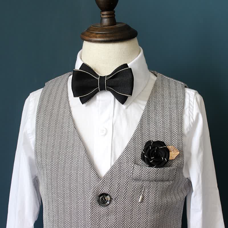 2Stk. Kleiner Gentleman Mehrschichtige Korsage Fliege Set für Kinder