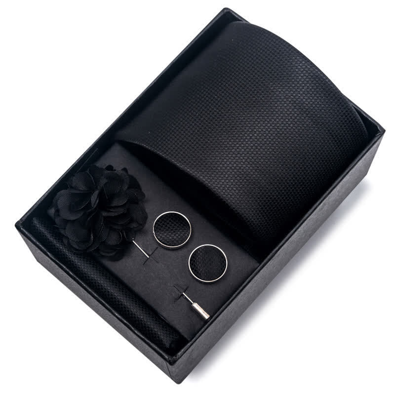 4er-Set Herren Krawatten Formal Kollektion Schwarz