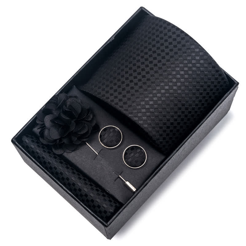 4er-Set Herren Krawatten Formal Kollektion Schwarz