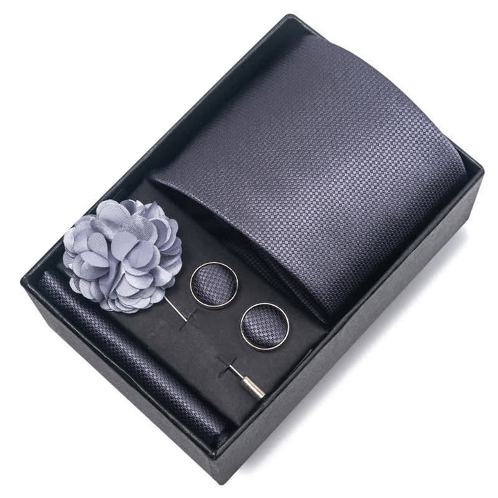 4er-Set Moderne Silber-Grau-Serie Krawatten für Herren