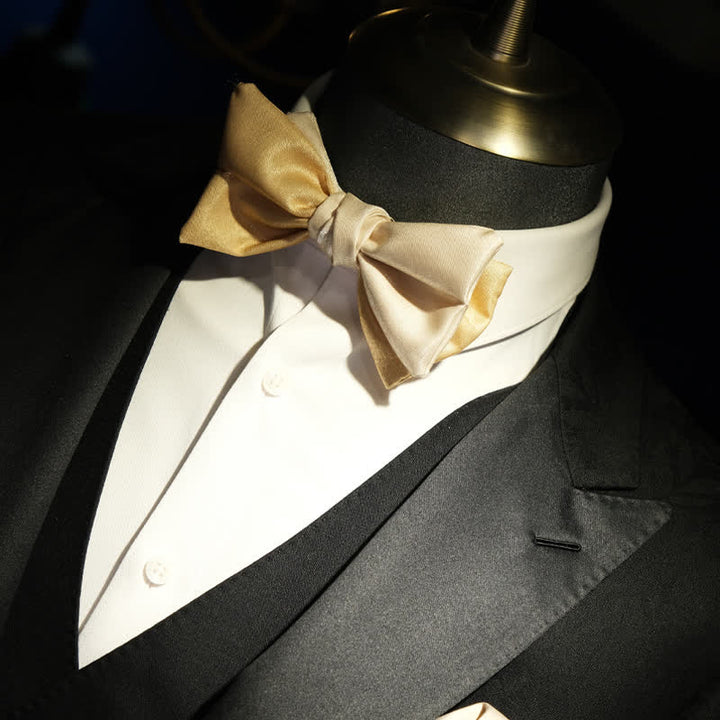 Asymmetrische Fliege für Herren in Gold und Aprikose