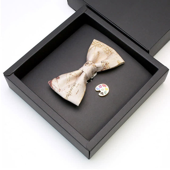 2er-Set Herren Malerhandschrift Palette Brosche Fliege Set