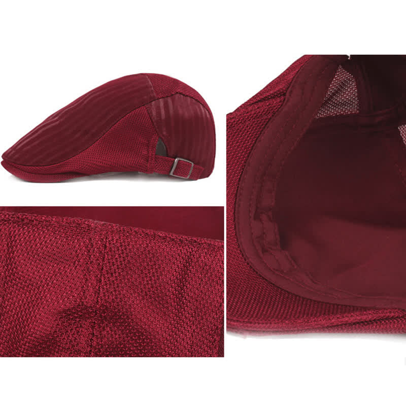 Einfacher, leichter Baskenmütze mit Entenschnabel und Streifen