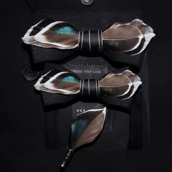 Schwarze Stockente Feder Fliege mit Reversnadel