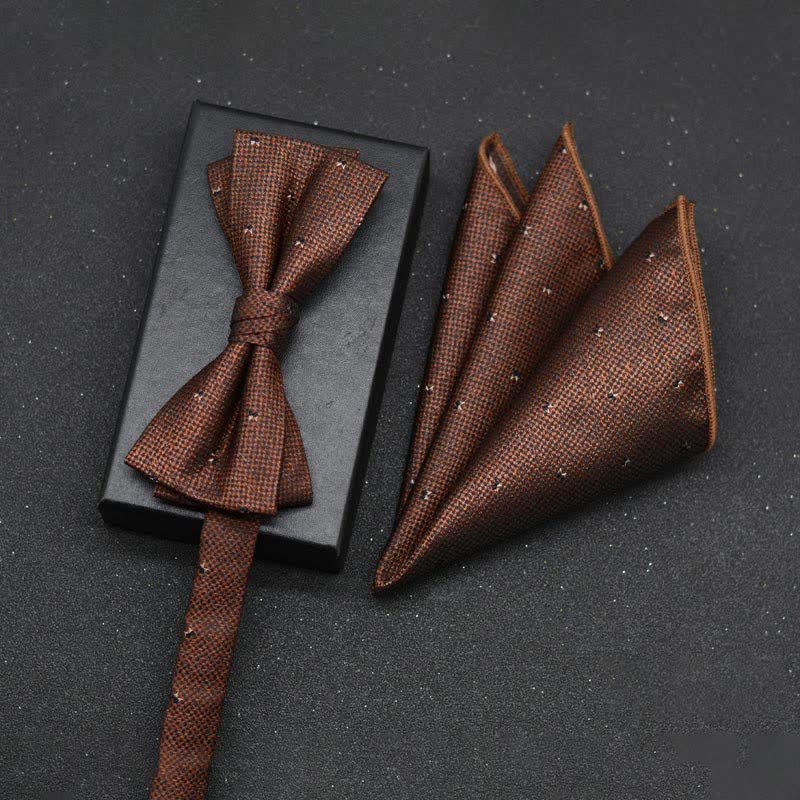 2-teiliger eleganter floraler Fliege- und Taschentuch-Set für Herren