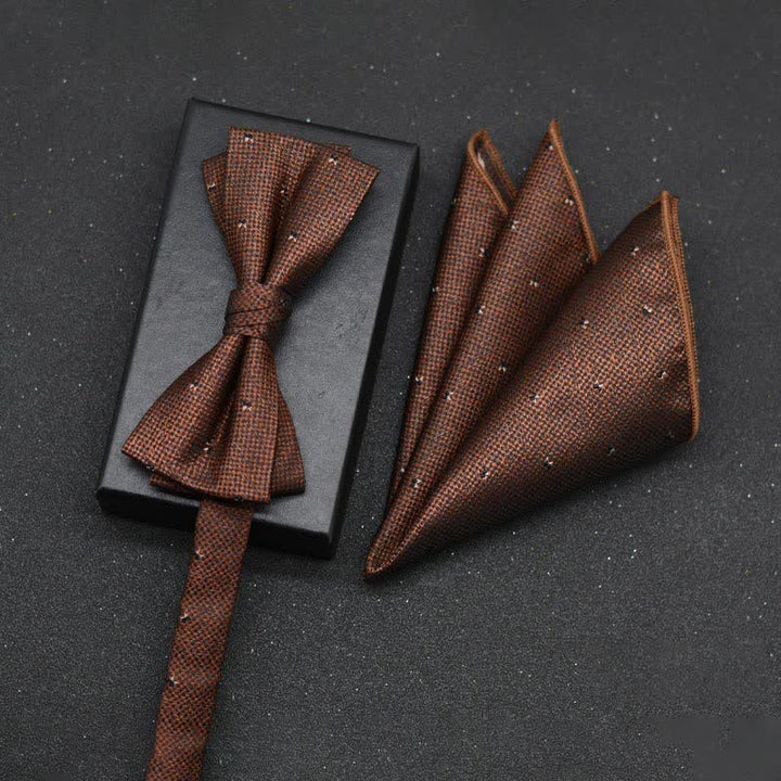 2-teiliger eleganter floraler Fliege- und Taschentuch-Set für Herren