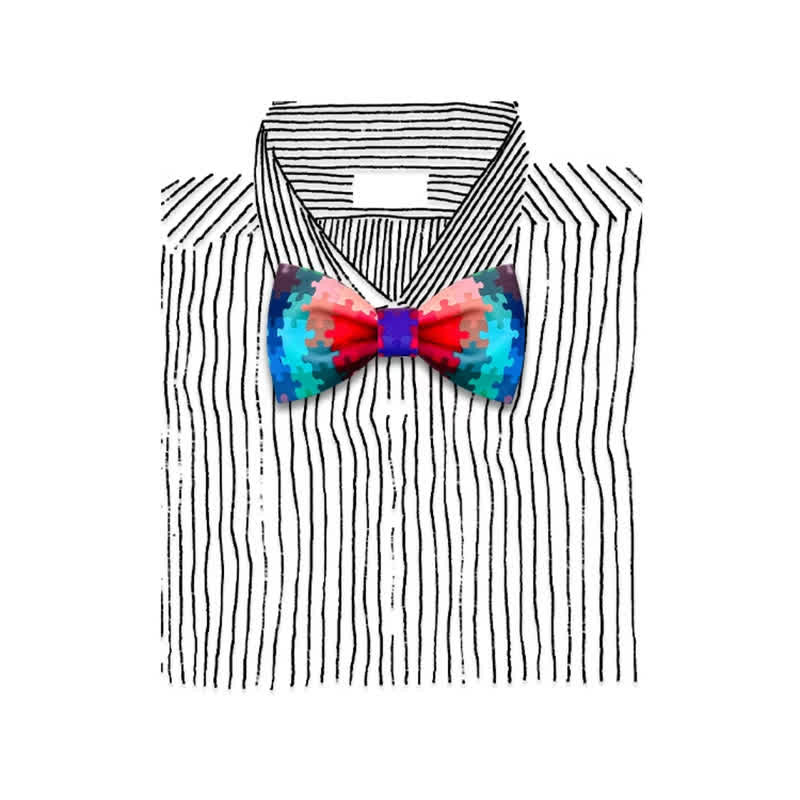 Aktuelle mehrfarbige Puzzle-Druck-Fliege für Herren