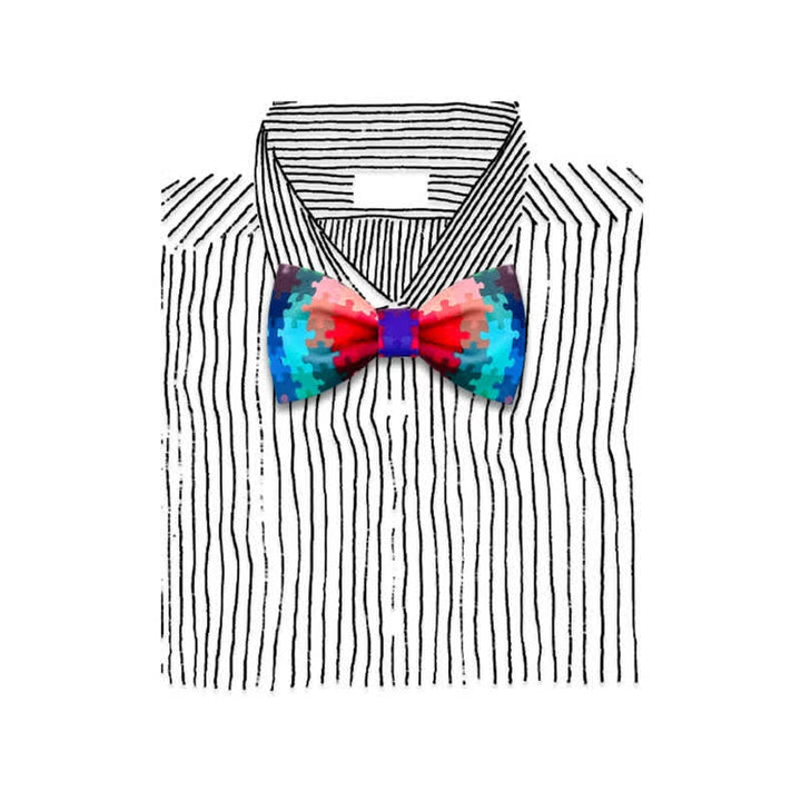 Aktuelle mehrfarbige Puzzle-Druck-Fliege für Herren