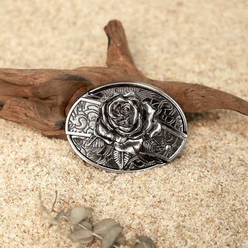 Flower Deer DIY Verstecktes Klappmesser Ledergürtelschnallen Bundle Set