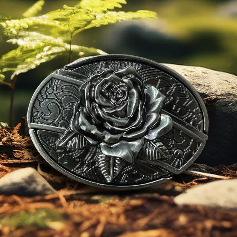 Flower Deer DIY Verstecktes Klappmesser Ledergürtelschnallen Bundle Set