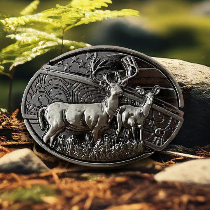 Flower Deer DIY Verstecktes Klappmesser Ledergürtelschnallen Bundle Set