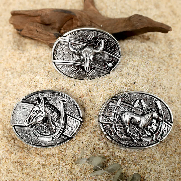 Tiermuster DIY Verstecktes Klappmesser Ledergürtelschnallen Bundle Set