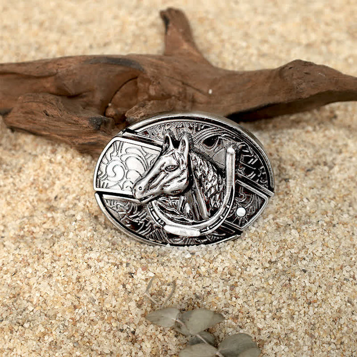 Tiermuster DIY Verstecktes Klappmesser Ledergürtelschnallen Bundle Set