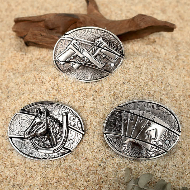 Einzigartiges Design DIY Verstecktes Klappmesser Ledergürtelschnallen Bundle Set