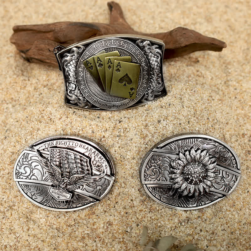 Persönlichkeit DIY Verstecktes Klappmesser Ledergürtelschnallen Bundle Set