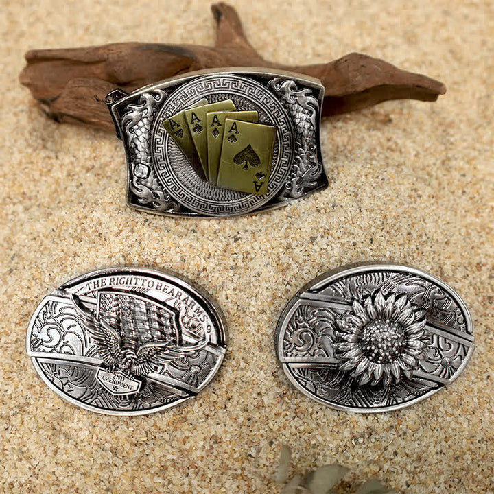 Persönlichkeit DIY Verstecktes Klappmesser Ledergürtelschnallen Bundle Set