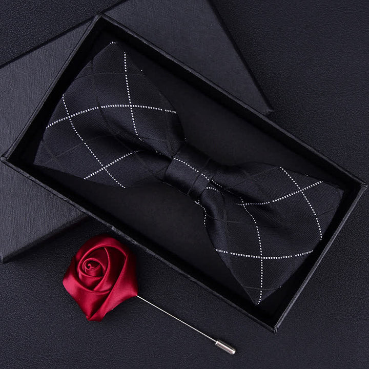 2-teiliges Set Herrenschleifen im britischen Stil mit Karomuster