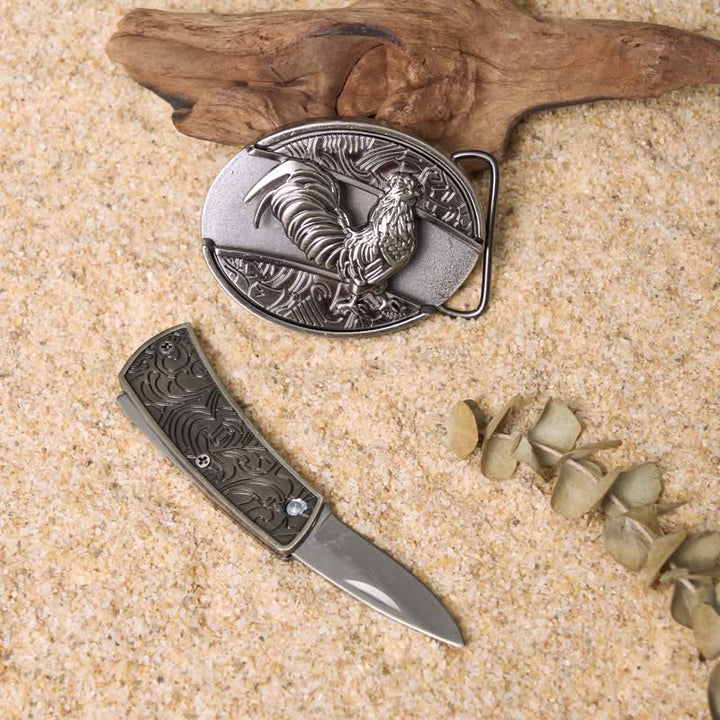 Wild Life DIY Verstecktes Klappmesser Ledergürtelschnallen Bundle Set