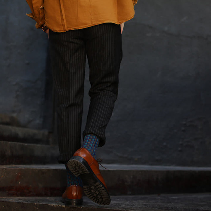 Baumwollsocken mit kontrastierendem Dreiecksmuster