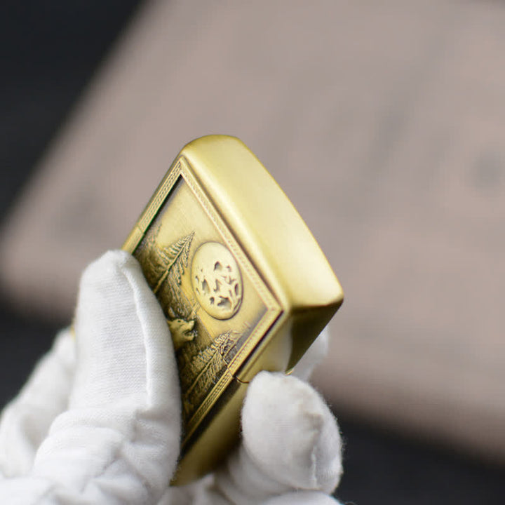 Heulender Wolf Schleifrad Nachfüllbares Butangasfeuerzeug