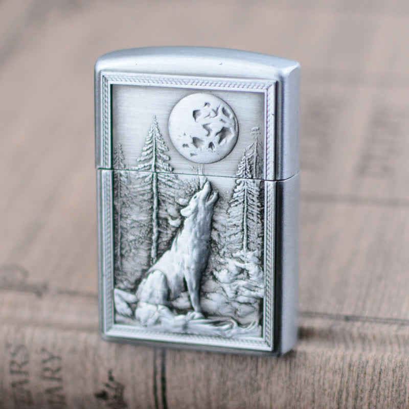 Heulender Wolf Schleifrad Nachfüllbares Butangasfeuerzeug