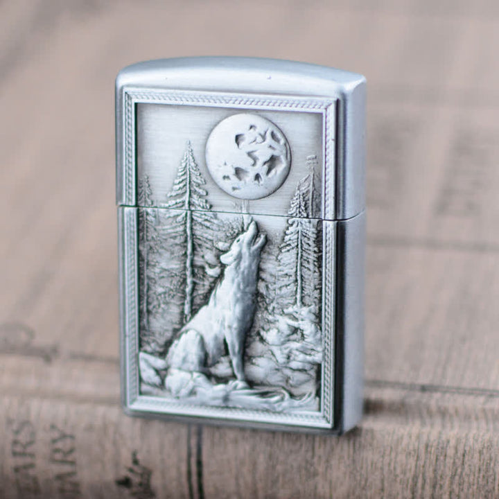 Heulender Wolf Schleifrad Nachfüllbares Butangasfeuerzeug