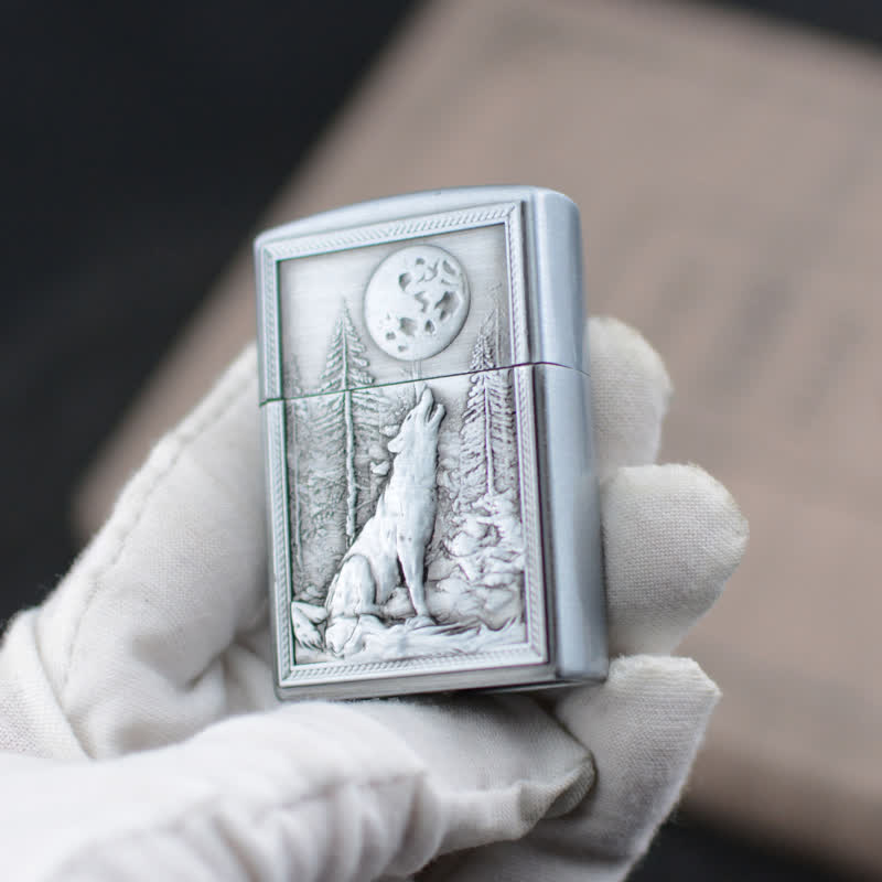 Heulender Wolf Schleifrad Nachfüllbares Butangasfeuerzeug