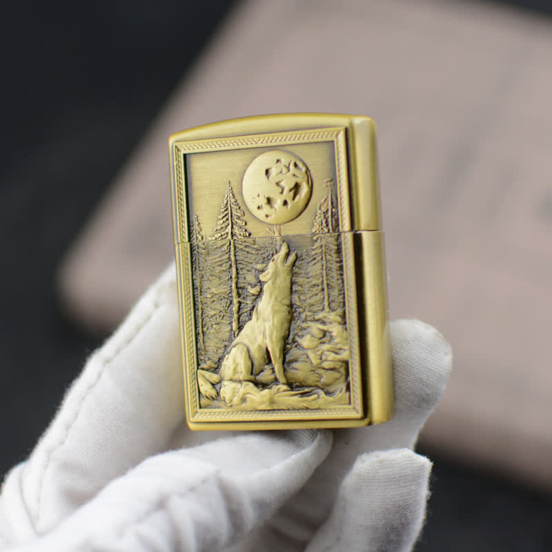 Heulender Wolf Schleifrad Nachfüllbares Butangasfeuerzeug