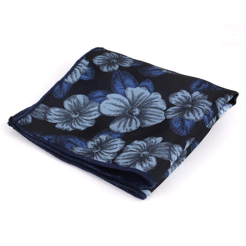 2 Stück Herren Blau Marineblau Blumenkopf-Krawatten-Set