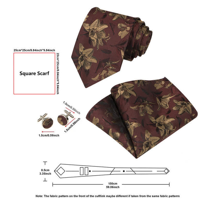 3-teiliges Herren-Set mit eleganten, exquisiten Blumenmustern