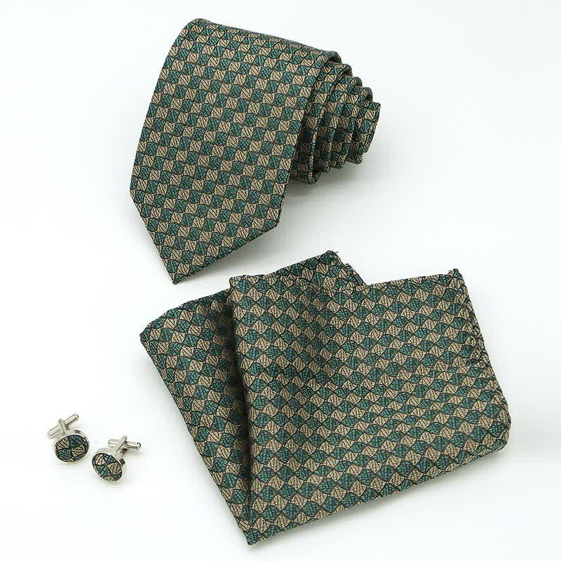 3 Stück Herren Krawatten Set mit kariertem Muster