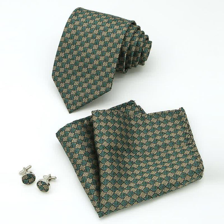 3 Stück Herren Krawatten Set mit kariertem Muster