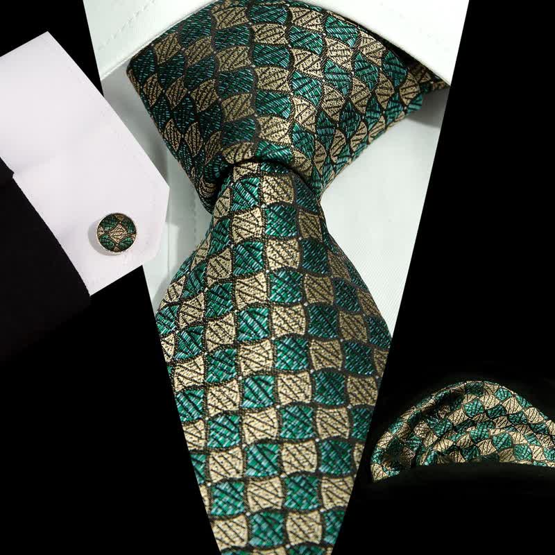 3 Stück Herren Krawatten Set mit kariertem Muster