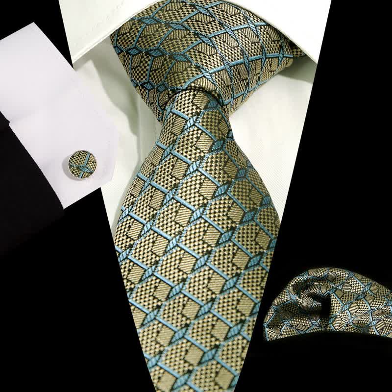 3 Stück Herren Krawatten Set mit kariertem Muster