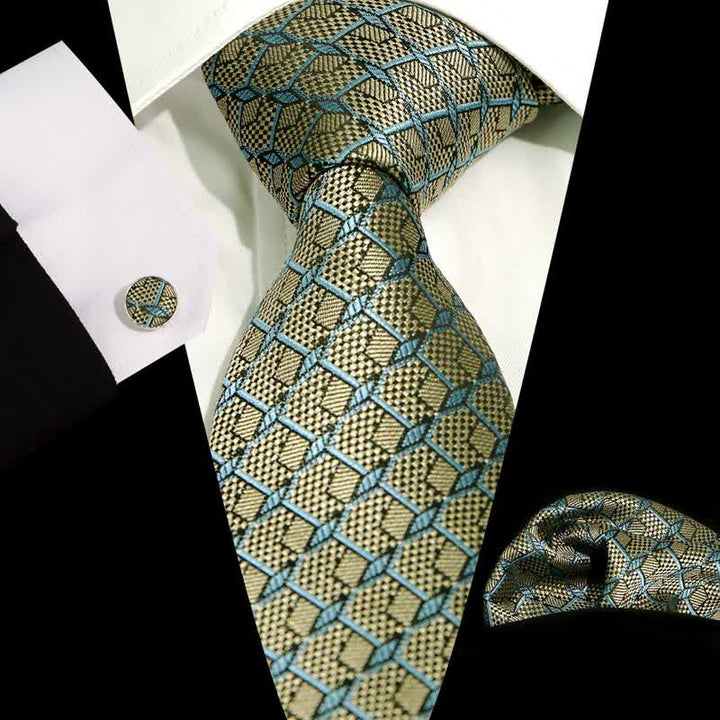 3 Stück Herren Krawatten Set mit kariertem Muster