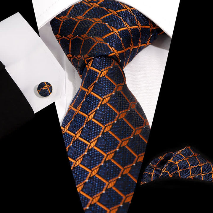 3 Stück Herren Krawatten Set mit kariertem Muster