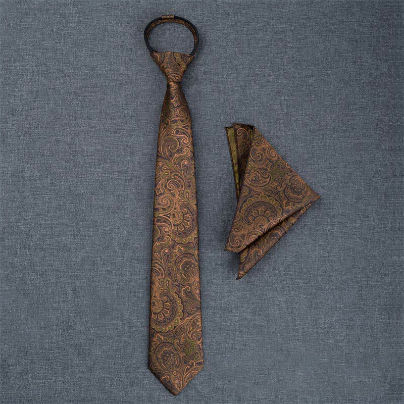 5 Stück Herren Dunkelbraune & Schwarze Paisley Fliegen Geschenkbox